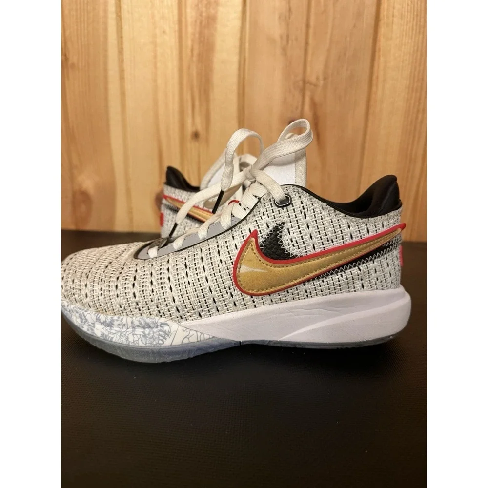 Nike LeBron 20 The Debut 2022 Size 5.5 Youth Basketball Gold Swoosh